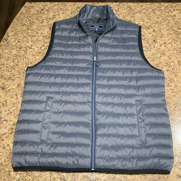 NWOT Izod Puffer Vest Large Gray & Black - Picture 1 of 5